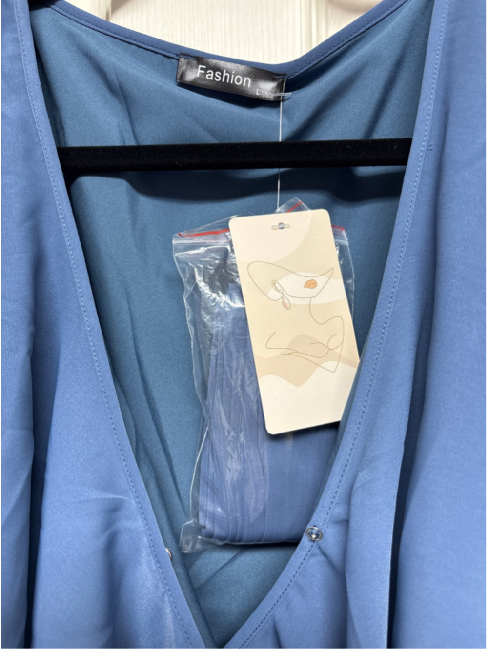 Women's Unbranded Blue Ruffle Wrap Midi Dress Size Large NEW - Picture 7 of 8